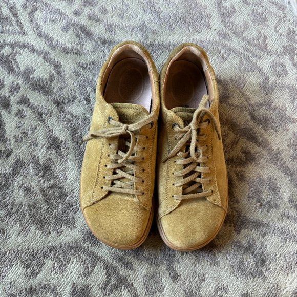 Birkenstock Bend Low Khaki Suede Leather Sneakers - Picture 10 of 12